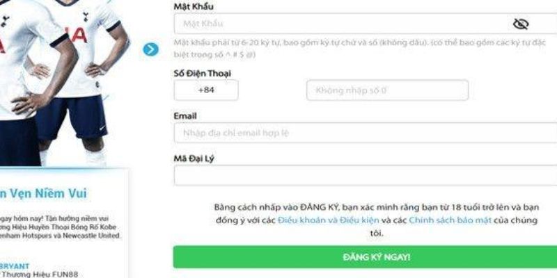 Đăng ký Fun88 quyền lợi 